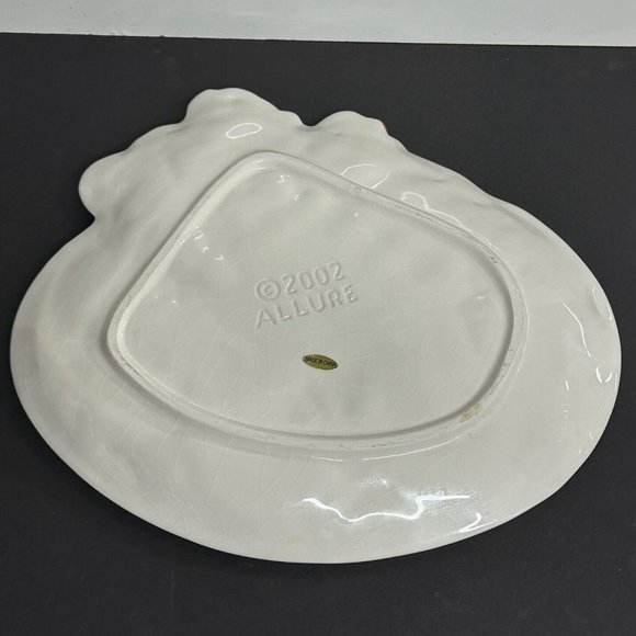 Ceramic Christmas Decorative Plate 12" Allure 2002 Heavy Gold Gilt Sleigh Toys - Picture 3 of 9